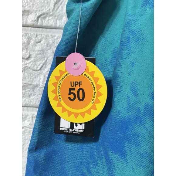 New w/ Tags - MTV x POINTZERO Men's Blue Tie Die Swim Trunks Size M - Picture 3 of 9